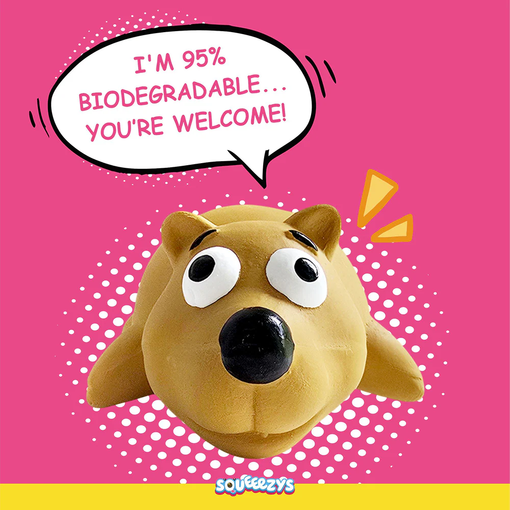 Squeeezys Latex Little Bear Squeaky Chew Toy for Dogs (Brown) - Image 9