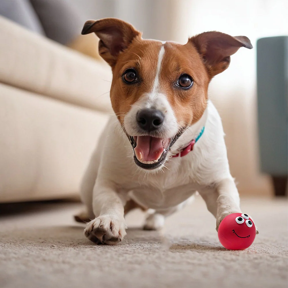 Squeeezys Latex Monster Ball Chew Toy for Dogs (Red) - Image 10