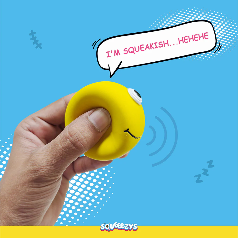 Squeeezys Latex Monster Ball Chew Toy for Dogs (Yellow) - Image 7