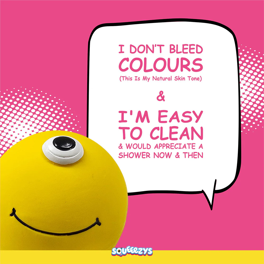 Squeeezys Latex Monster Ball Chew Toy for Dogs (Yellow) - Image 9