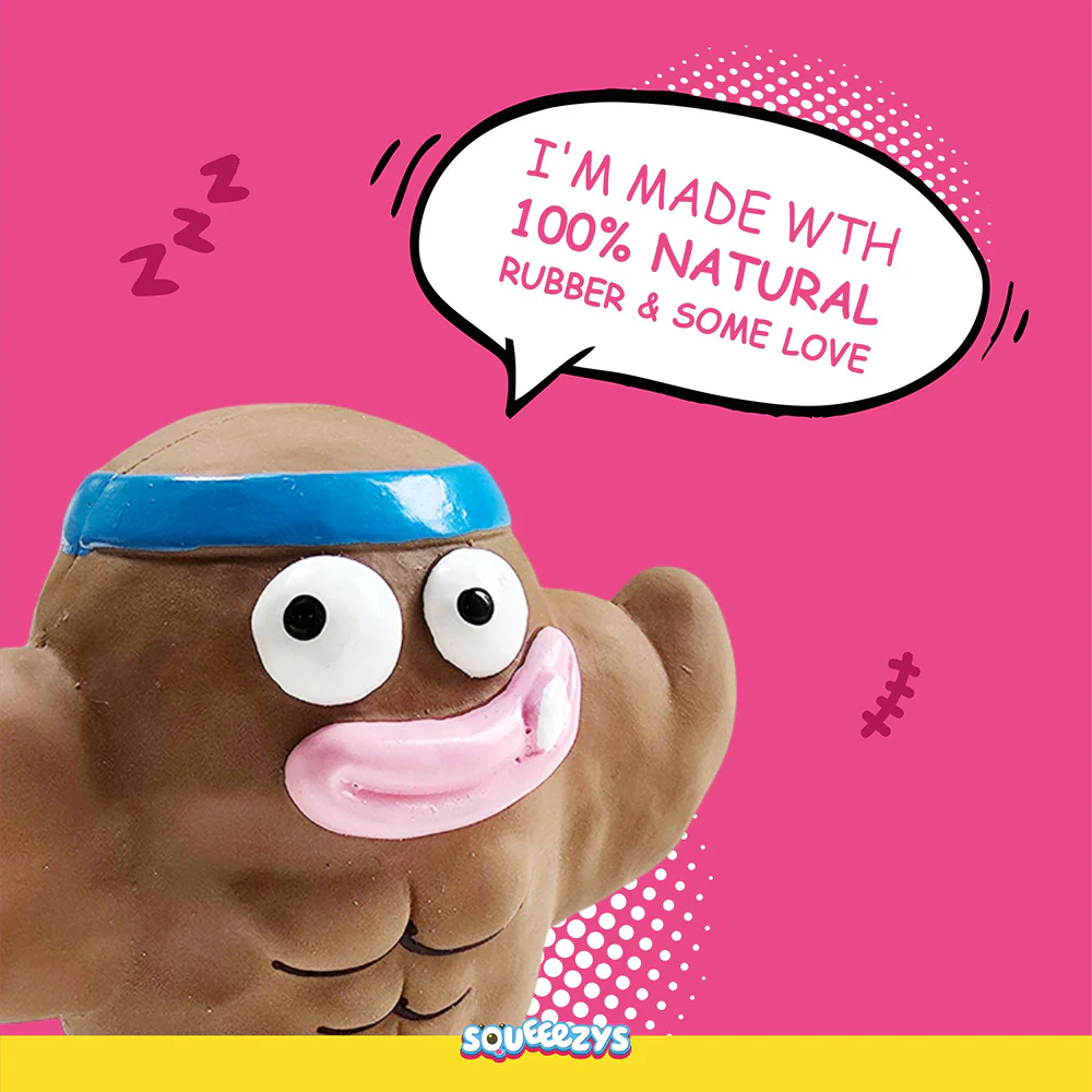 Squeeezys Latex Monster Squeaky Chew Toy for Dogs (Brown) - Image 5