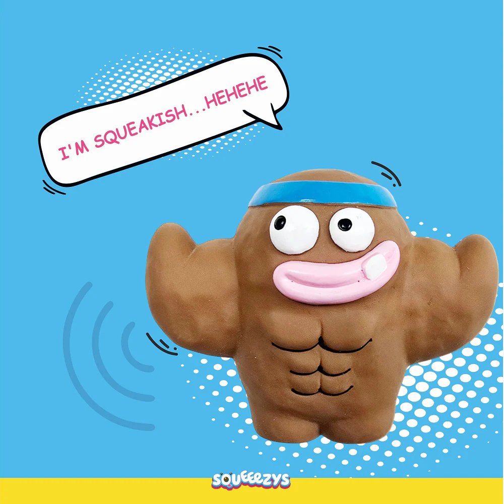 Squeeezys Latex Monster Squeaky Chew Toy for Dogs (Brown) - Image 7