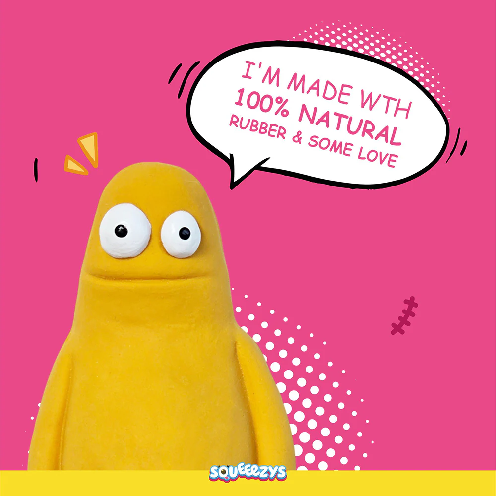 Squeeezys Latex Monster Squeaky Chew Toy for Dogs (Yellow) - Image 5