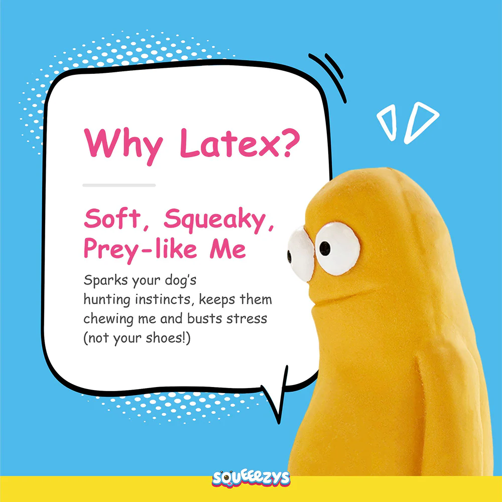 Squeeezys Latex Monster Squeaky Chew Toy for Dogs (Yellow) - Image 6