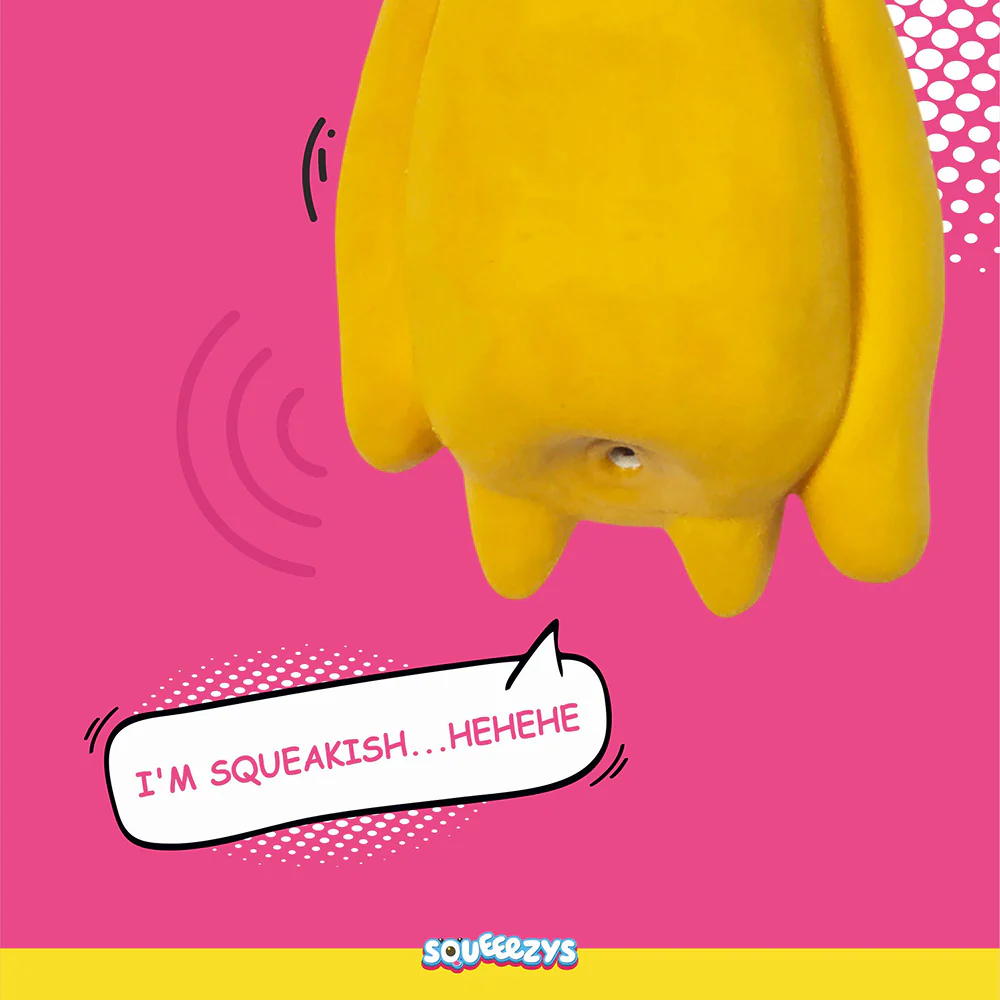 Squeeezys Latex Monster Squeaky Chew Toy for Dogs (Yellow) - Image 7