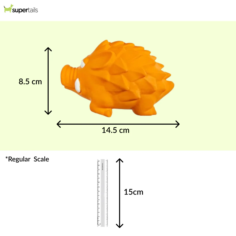 Squeeezys Latex Warthog Squeaky Chew Toy for Dogs (Orange) - Image 2