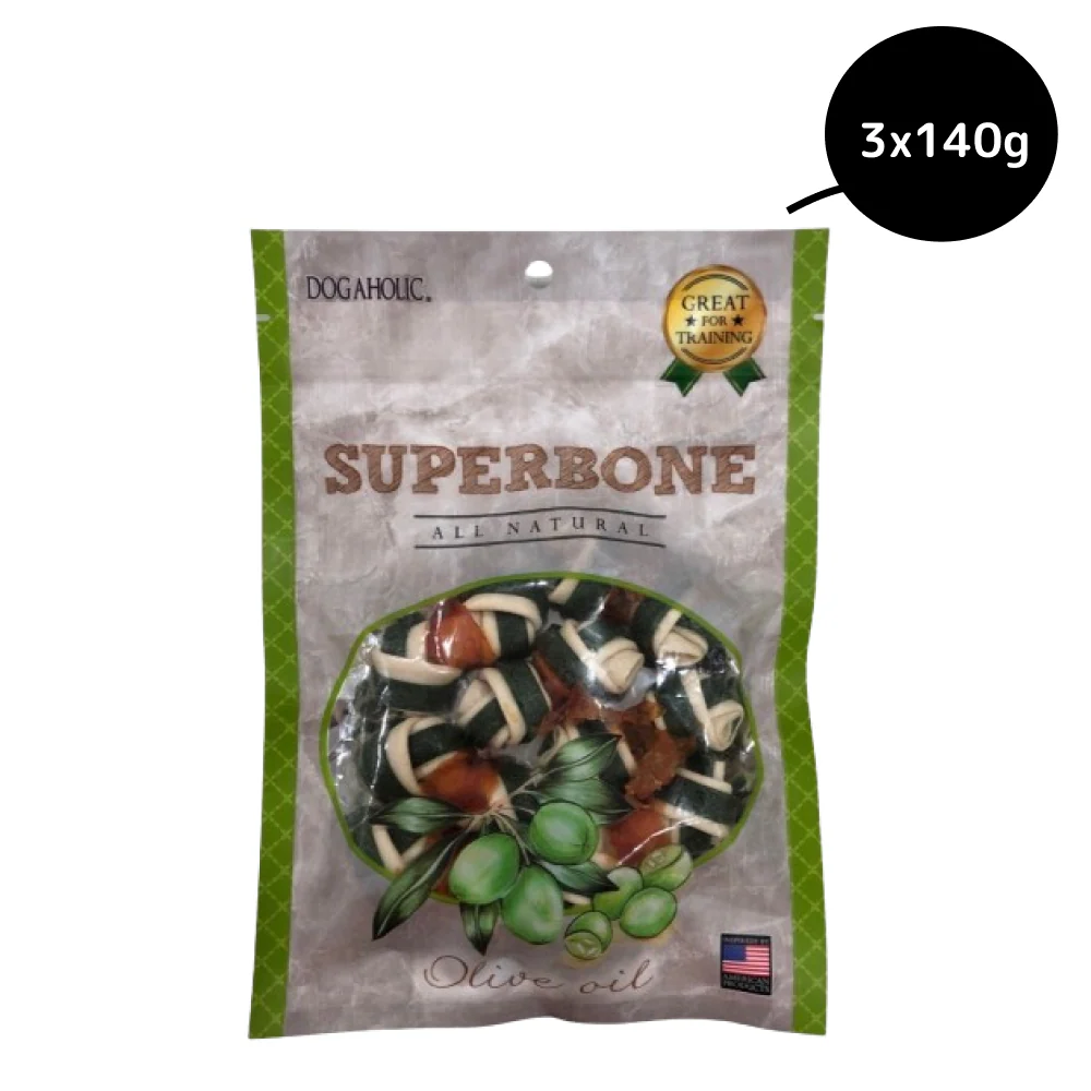 Superbone Chicken Knotted Bone with Olive Oil Dog Treat - Image 3