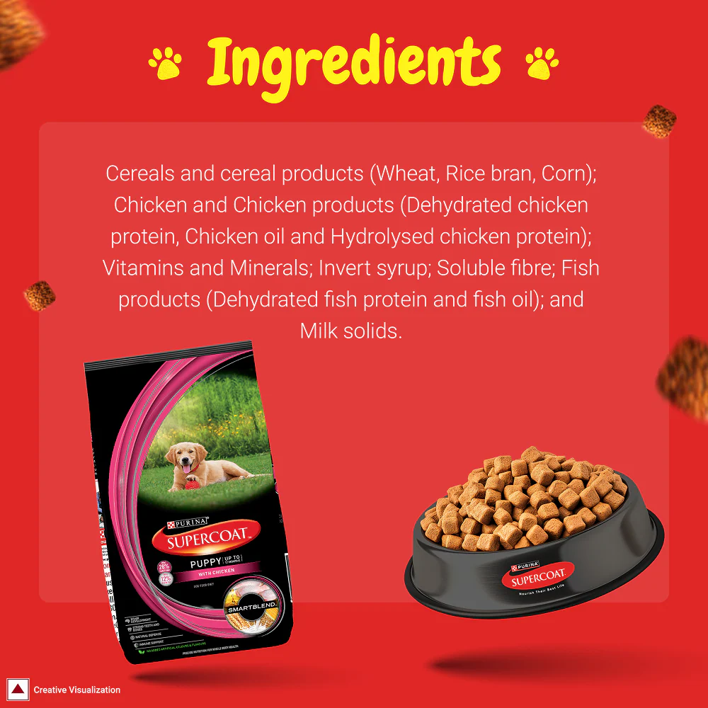 Purina SuperCoat Chicken Smartblend Puppy Dog Dry Food (Up to 12 months) - Image 2