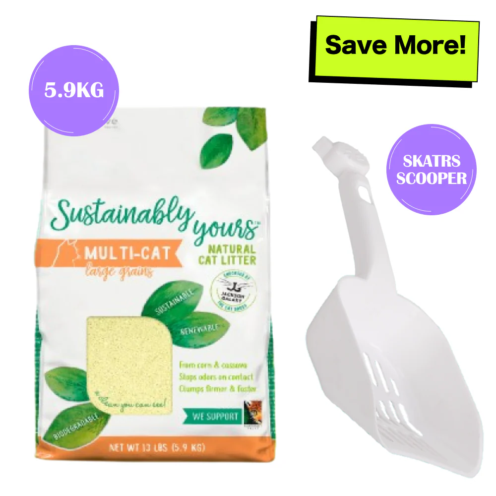 Sustainably Yours Multi Cat Unscented Large Grains Cat Litter - Image 12