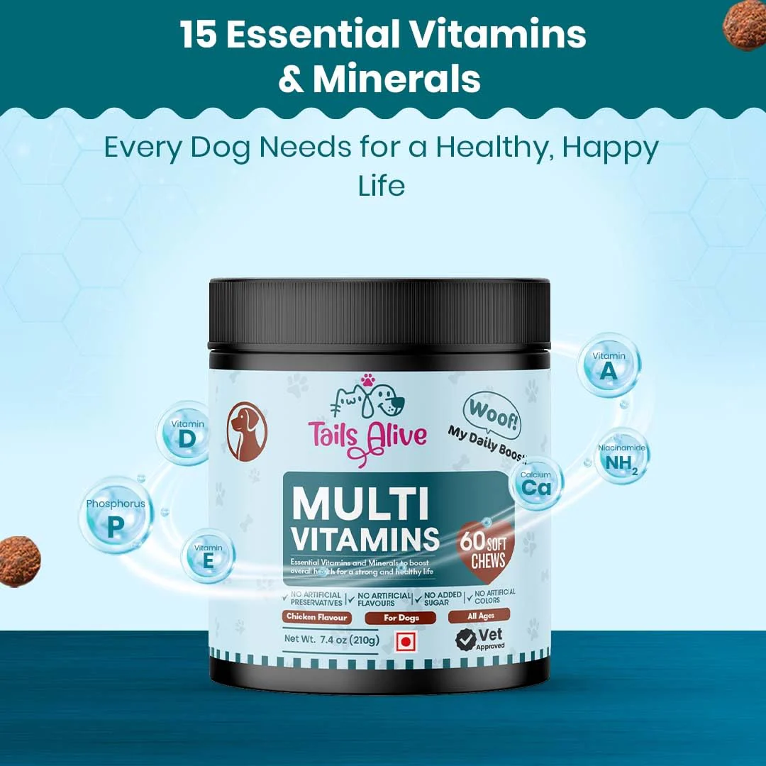 TailsAlive Chicken Flavour Multivitamin Soft Chews Supplement for Dogs - Image 2