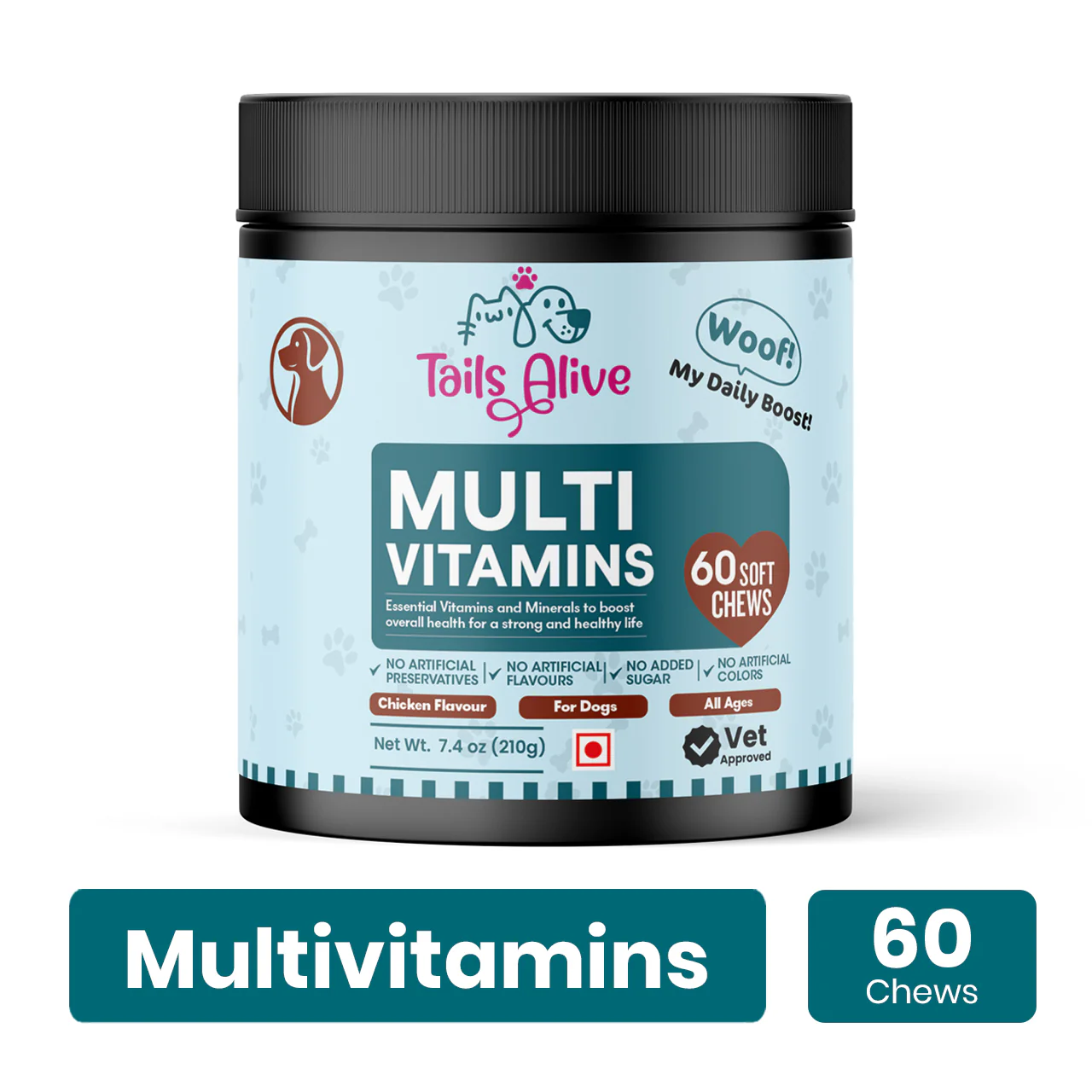 TailsAlive Chicken Flavour Multivitamin Soft Chews Supplement for Dogs - Image 7