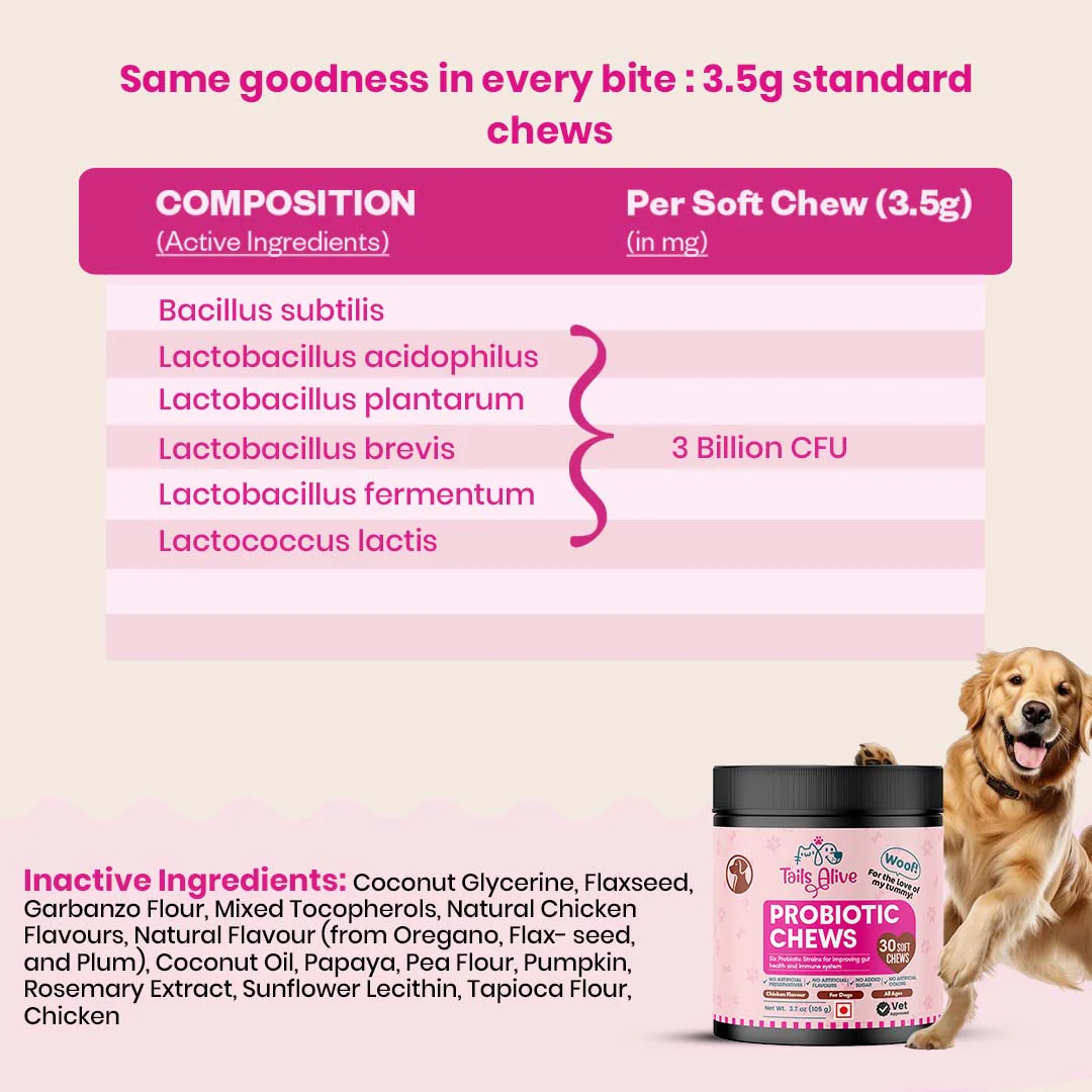 TailsAlive Probiotic Chicken Flavor Soft Chews Supplements for Dogs - Image 3