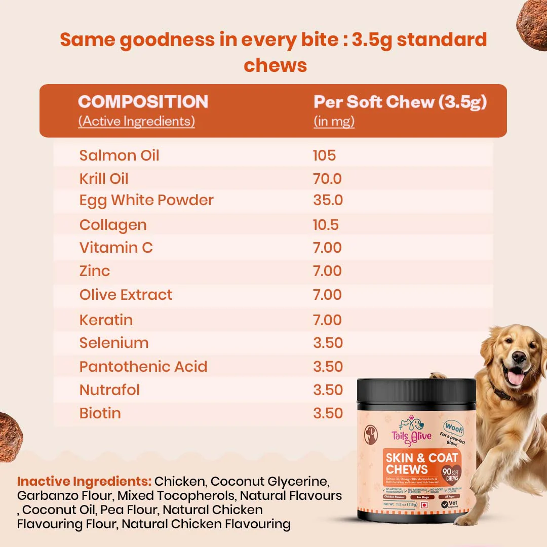 TailsAlive Skin & Coat Soft Chews Supplement for Dogs - Image 7