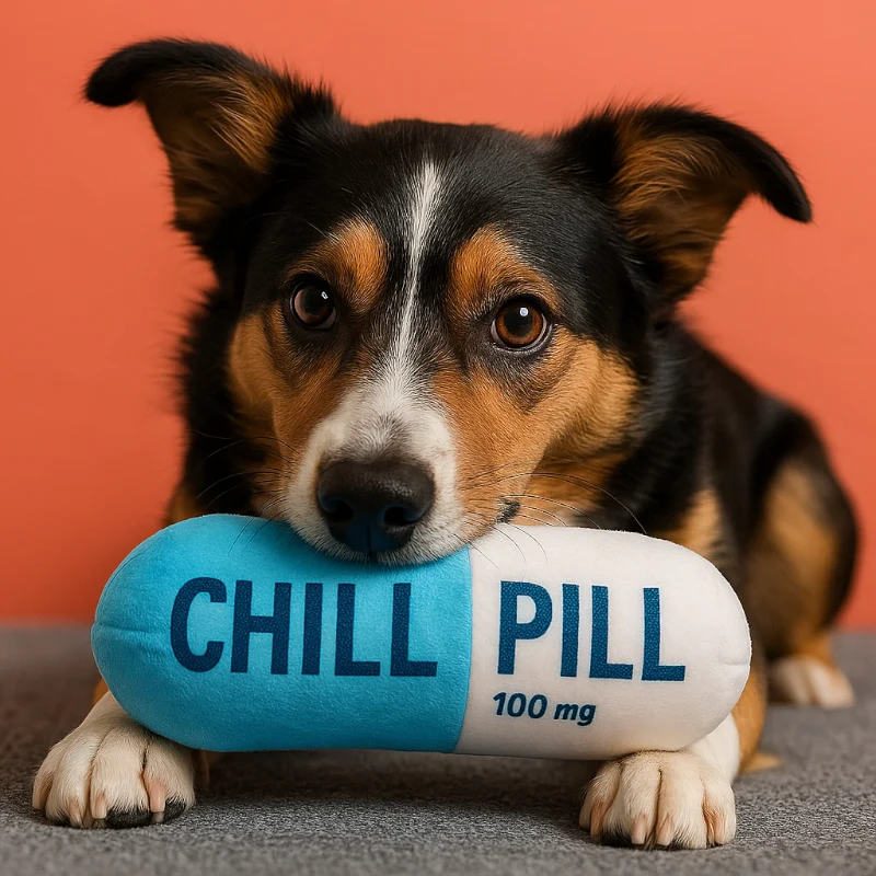 Talking Dog Chill Pill Plush Toy for Dogs (Blue) - Image 3