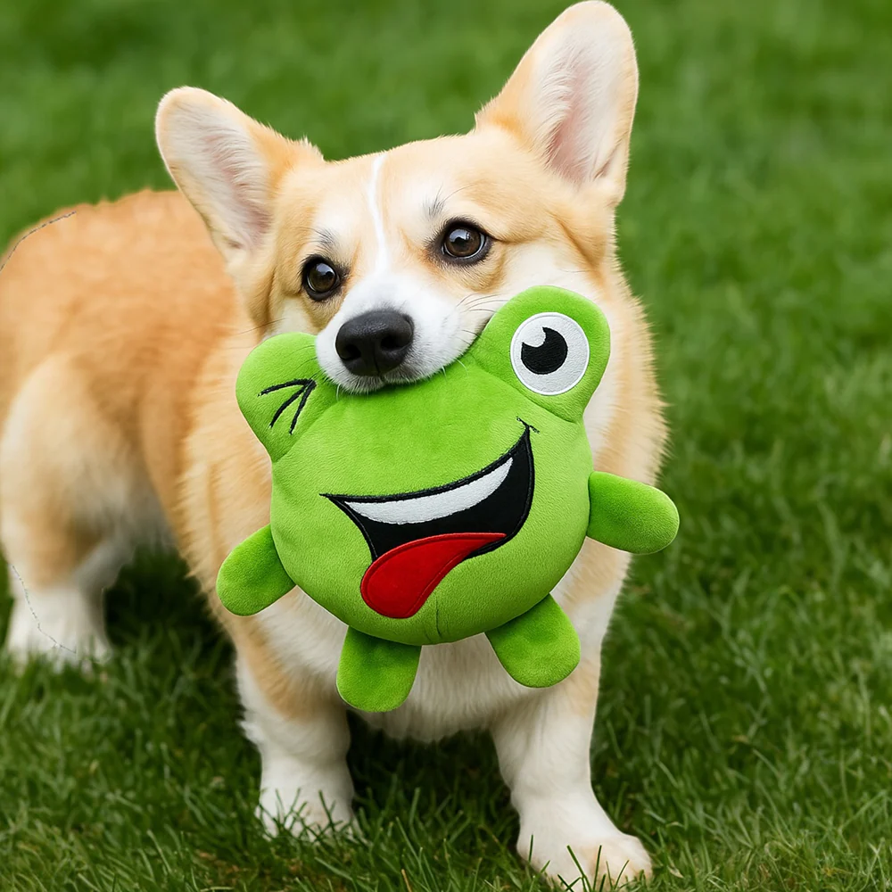 Talking Dog Club 3 in 1 Pop a Frog Bouncy Chew Toy for Dogs (Green) - Image 4