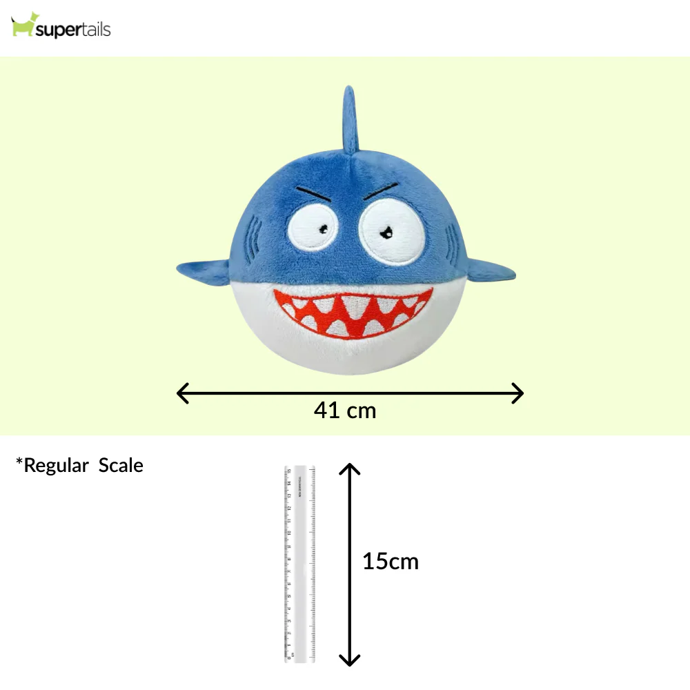 Talking Dog Club 3 in 1 Pop a Shark Bouncy Chew Toy for Dogs (Blue) - Image 2