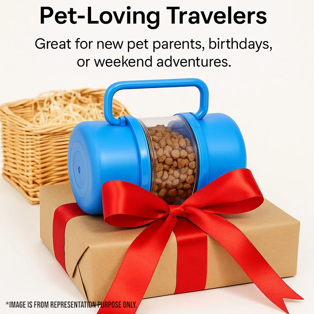 Talking Dog Club 3 in 1 Travel Bowl Set for Dogs and Cats (Blue) - Image 10