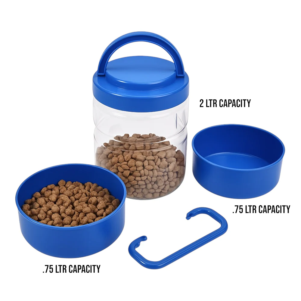 Talking Dog Club 3 in 1 Travel Bowl Set for Dogs and Cats (Blue) - Image 8