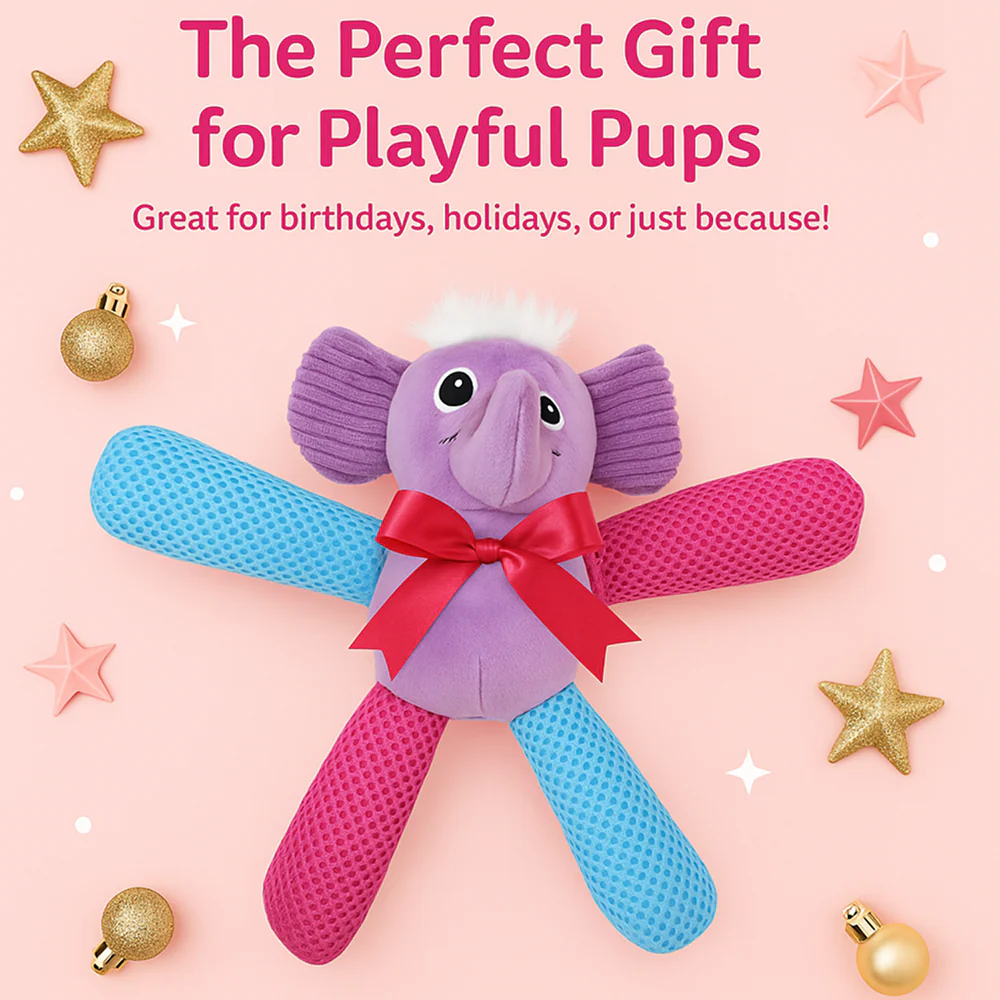 Talking Dog Club Baby Elephant Plush Toy for Dogs (Purple) - Image 4