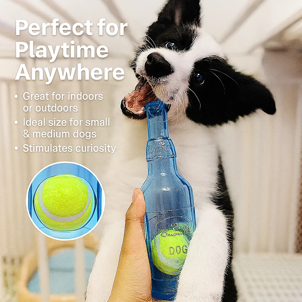 Talking Dog Club Ball in Bottle Rubber Chew Toy for Dogs (Blue) - Image 11