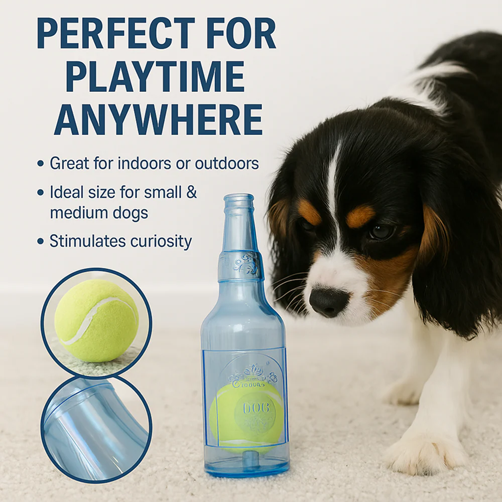 Talking Dog Club Ball in Bottle Rubber Chew Toy for Dogs (Blue) - Image 2