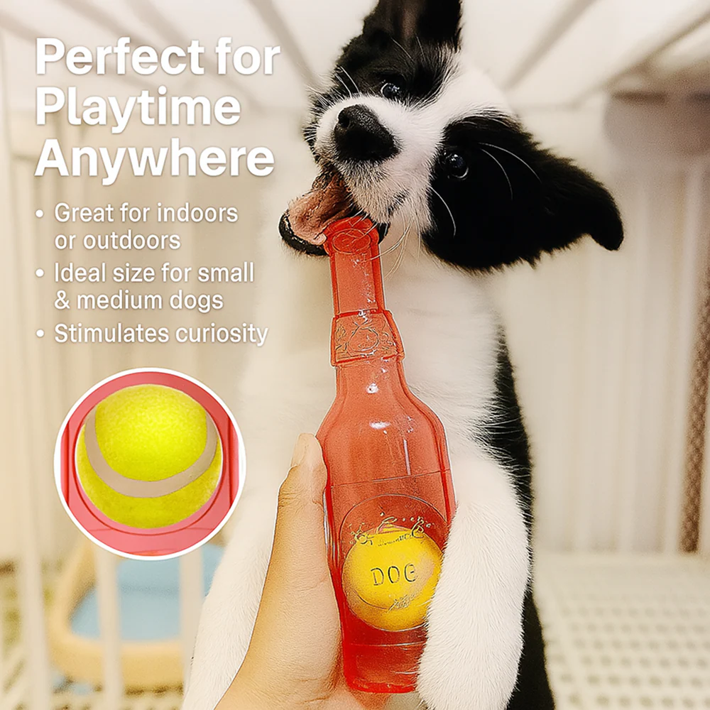Talking Dog Club Ball in Bottle Rubber Chew Toy for Dogs (Red) - Image 3