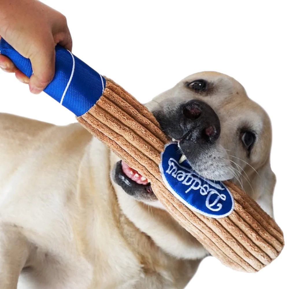Talking Dog Club Baseball Bat Plush Toy for Dogs (Brown) - Image 3
