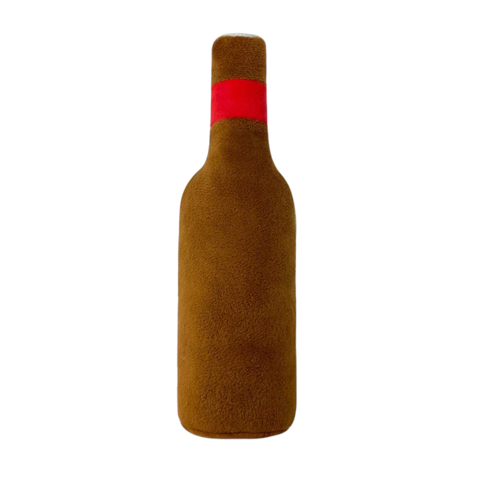 Talking Dog Club Beer Bottle Squeaky Plush Toy for Dogs (Brown) - Image 5