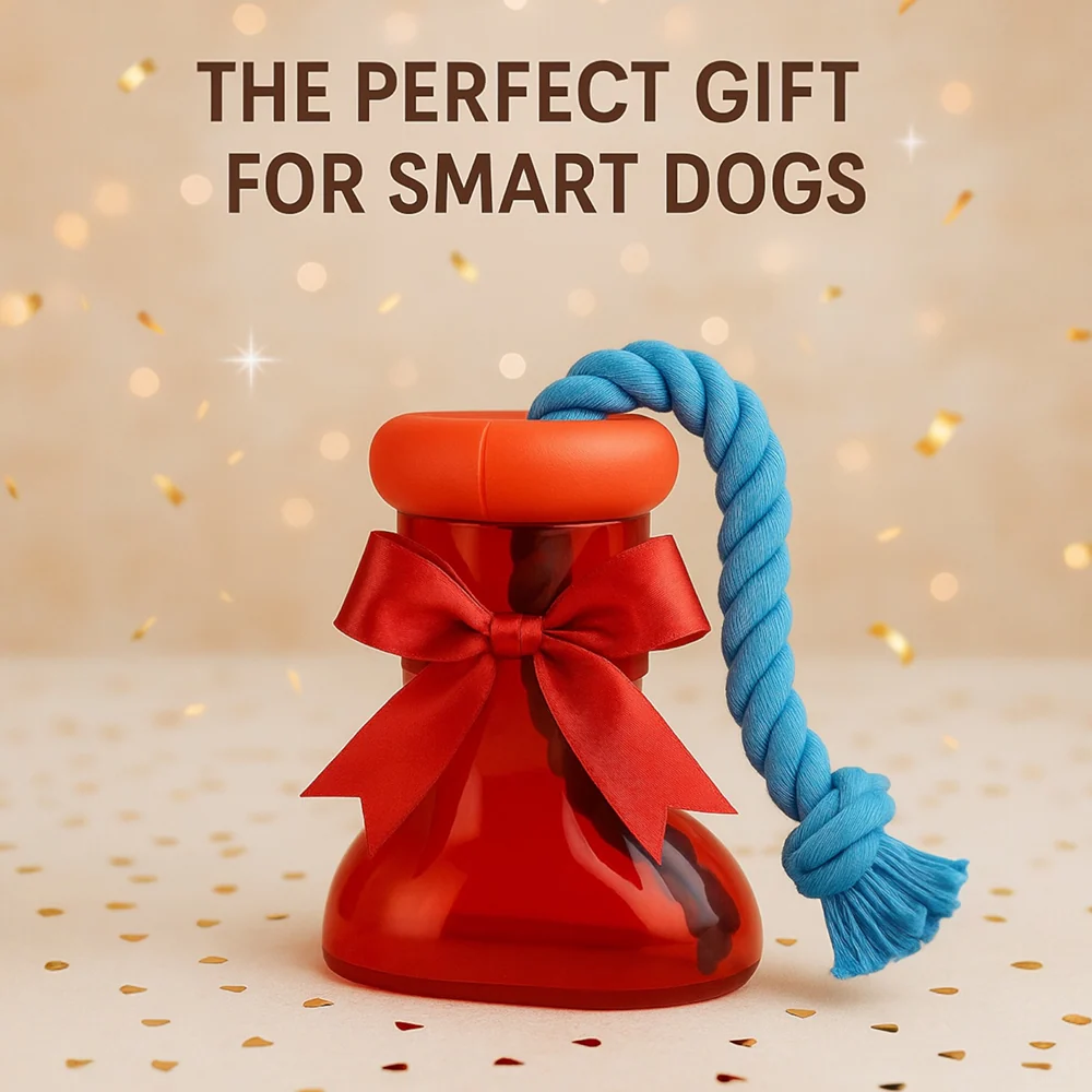 Talking Dog Club Big Boot Rubber and Rope Chew Treat Dispensing Toy for Dogs (Red) - Image 8