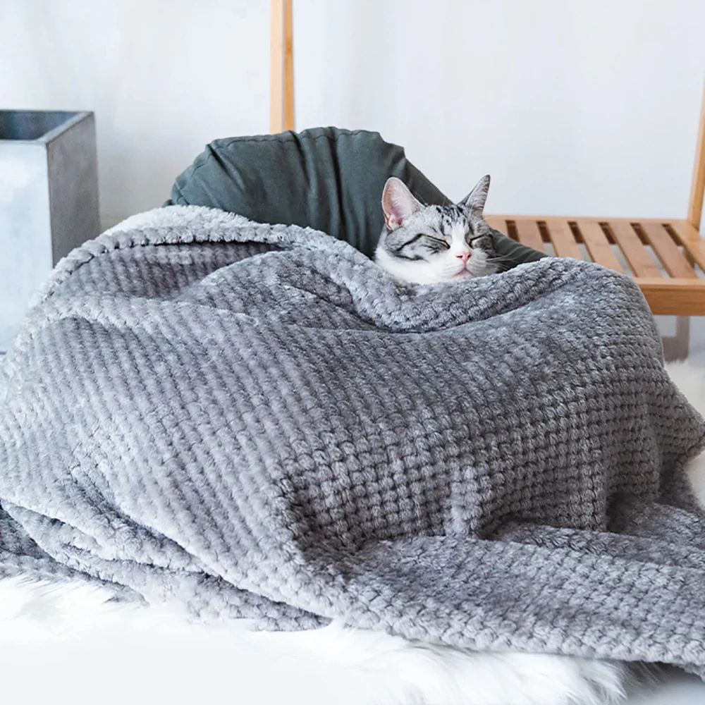 Talking Dog Club Blankies Warm Blankets for Dogs and Cats (Grey) - Image 5