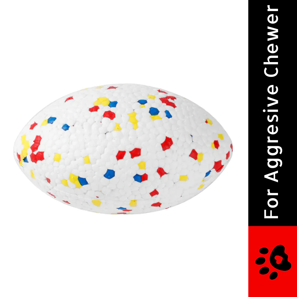 Talking Dog Club Bloom Rugby Indestructible Heavy Chew Toy for Dogs (White) - Image 3