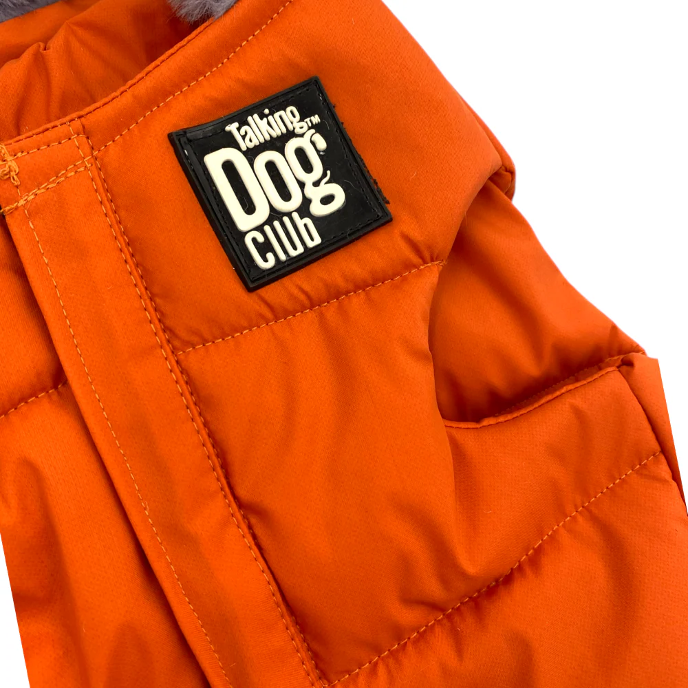 Talking Dog Club Bomber Jacks Hoodies for Dogs (Orange) - Image 4