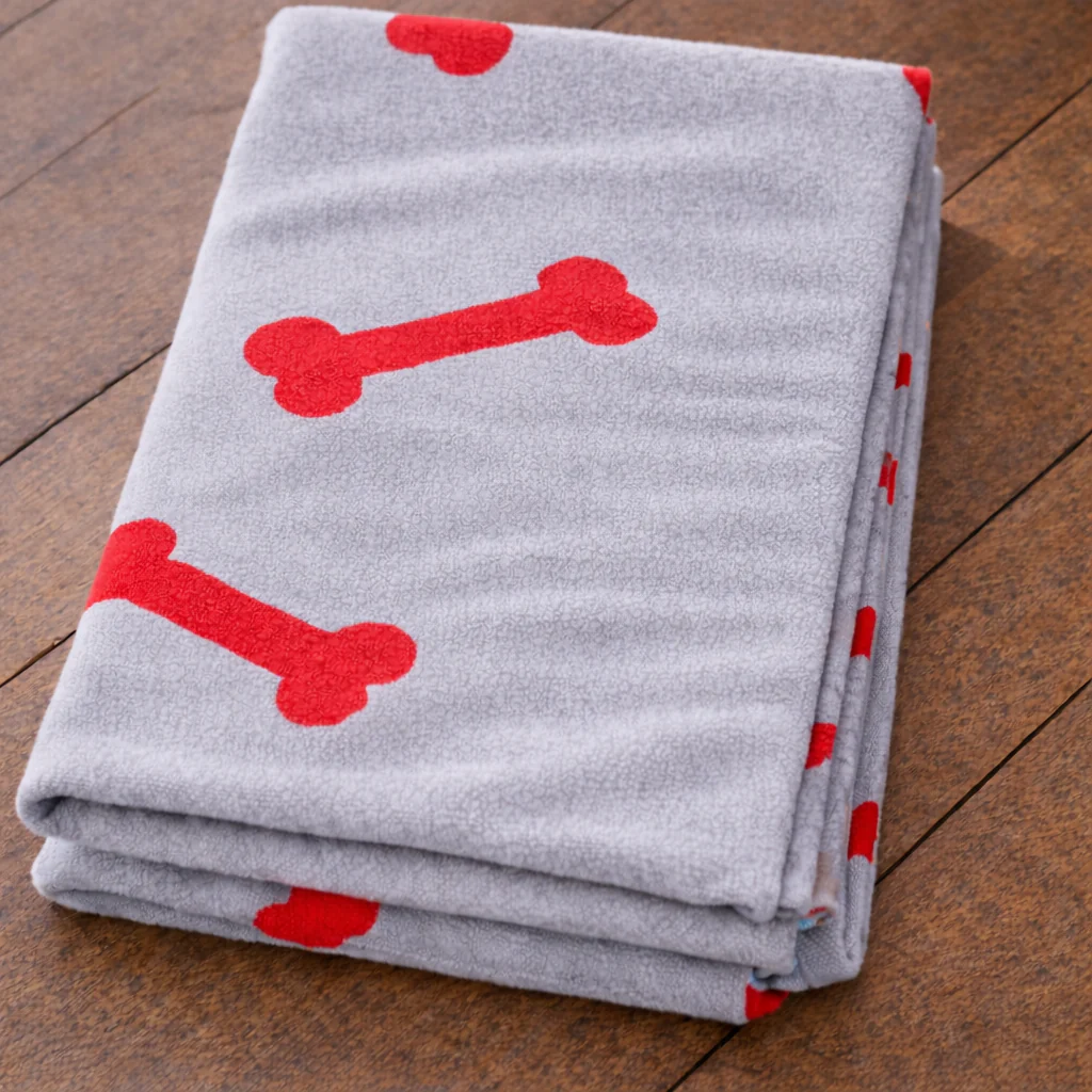 Talking Dog Club Bone Print Viscose Blanket for Dogs (Grey and Red Bone) - Image 3