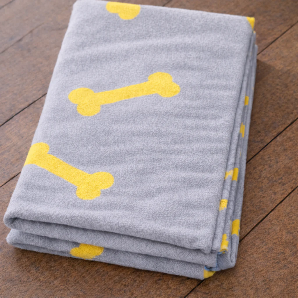 Talking Dog Club Bone Print Viscose Blanket for Dogs (Grey and Yellow Bone) - Image 3