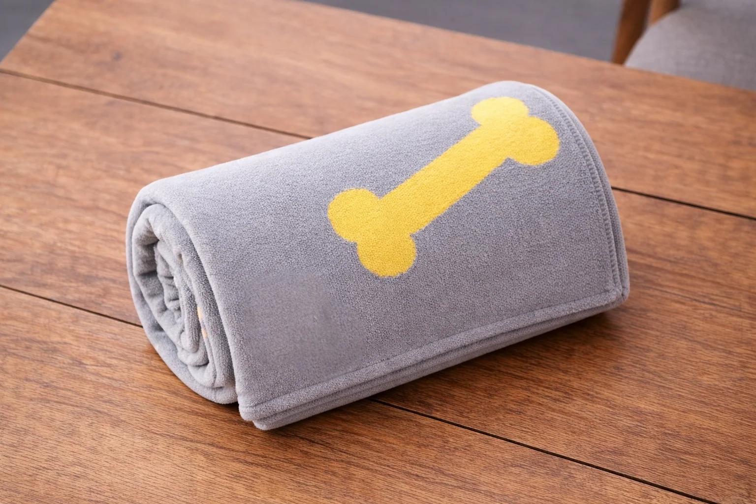 Talking Dog Club Bone Print Viscose Blanket for Dogs (Grey and Yellow Bone) - Image 4