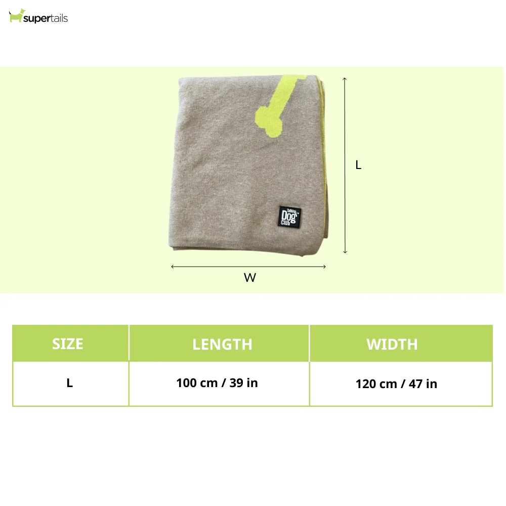 Talking Dog Club Bone Print Viscose Blanket For Dogs (Ivory and Green) - Image 2