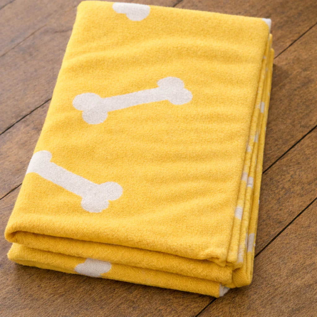Talking Dog Club Bone Print Viscose Blanket for Dogs (Yellow and Grey Bone) - Image 3