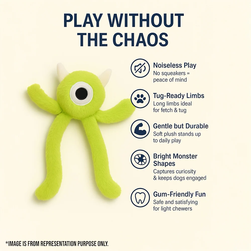 Talking Dog Club Bouncing Monster Tug Toy for Dogs (Blue) - Image 5