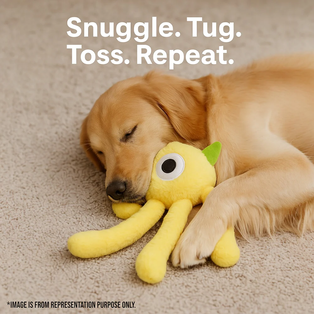 Talking Dog Club Bouncing Monster Tug Toy for Dogs (Yellow) - Image 7