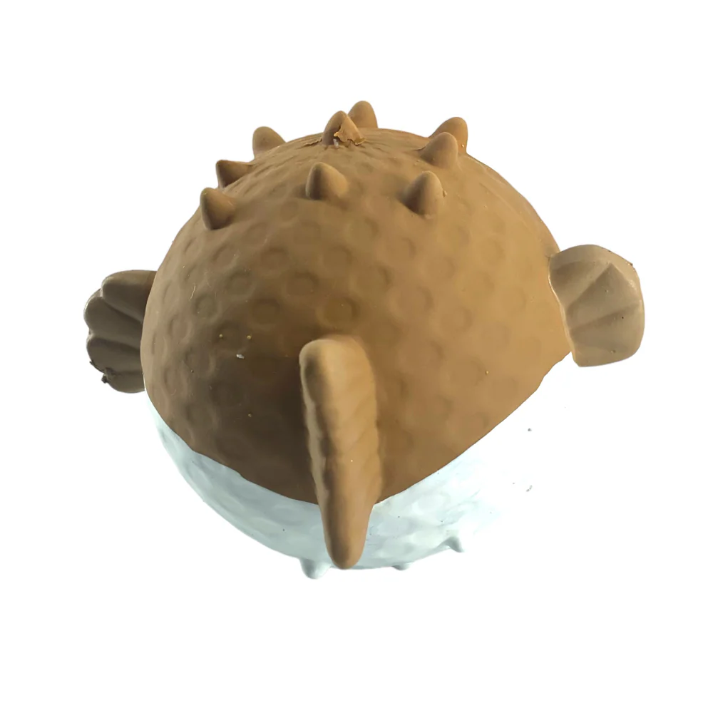 Talking Dog Club Bouncy Puffer Squeaky Ball Toy for Dogs (Brown) - Image 4