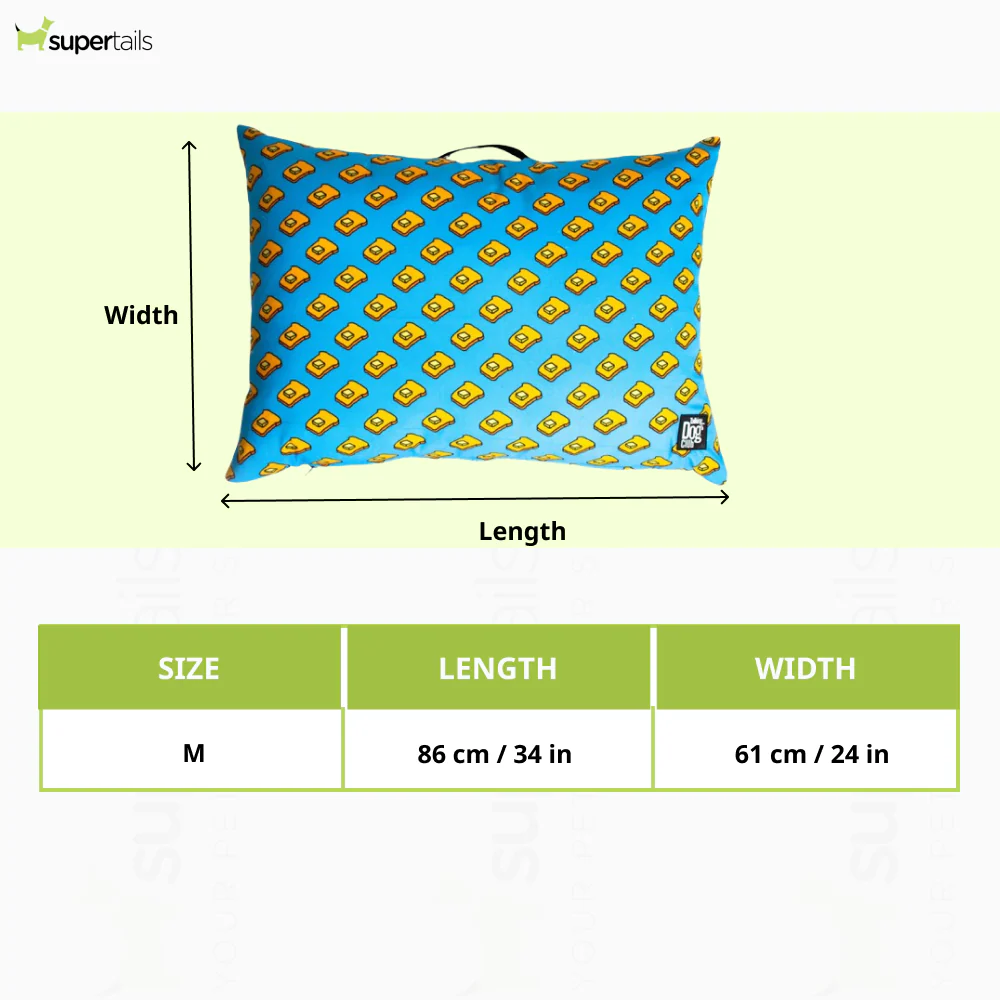 Talking Dog Club Butter My Bread Pillow Bed for Dogs and Cats (Sky Blue) - Image 4