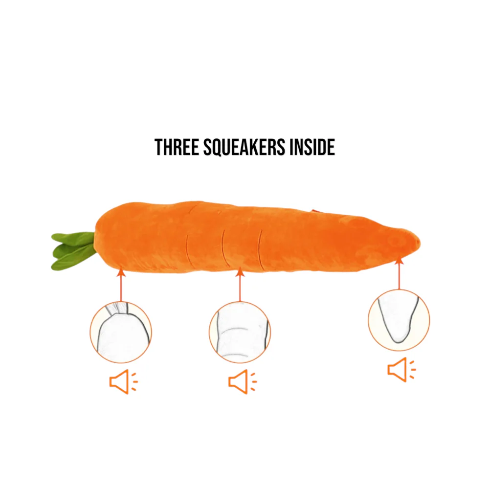 Talking Dog Club Extra Large Carrot Plush Toy for Dogs (Orange) - Image 3