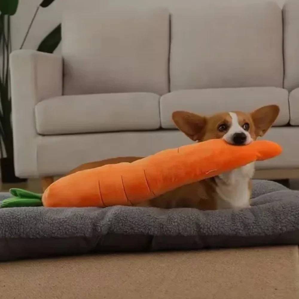 Talking Dog Club Extra Large Carrot Plush Toy for Dogs (Orange) - Image 4
