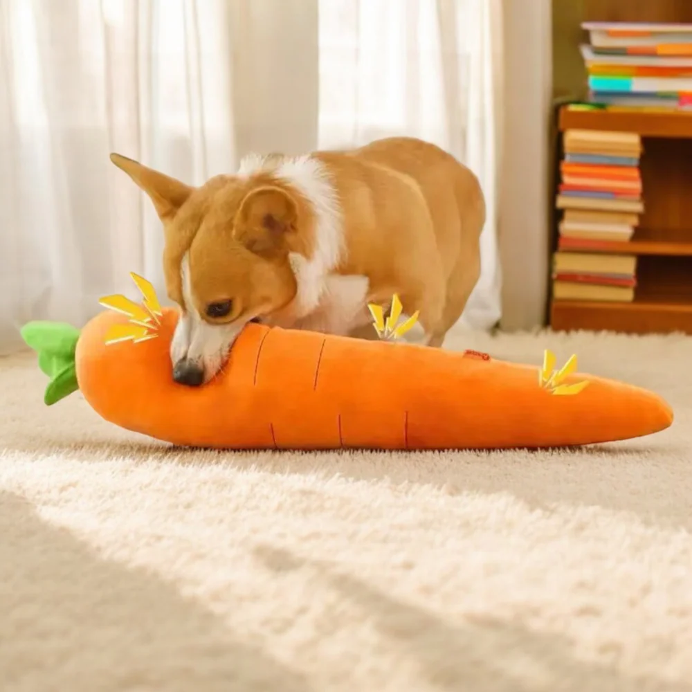 Talking Dog Club Extra Large Carrot Plush Toy for Dogs (Orange) - Image 5