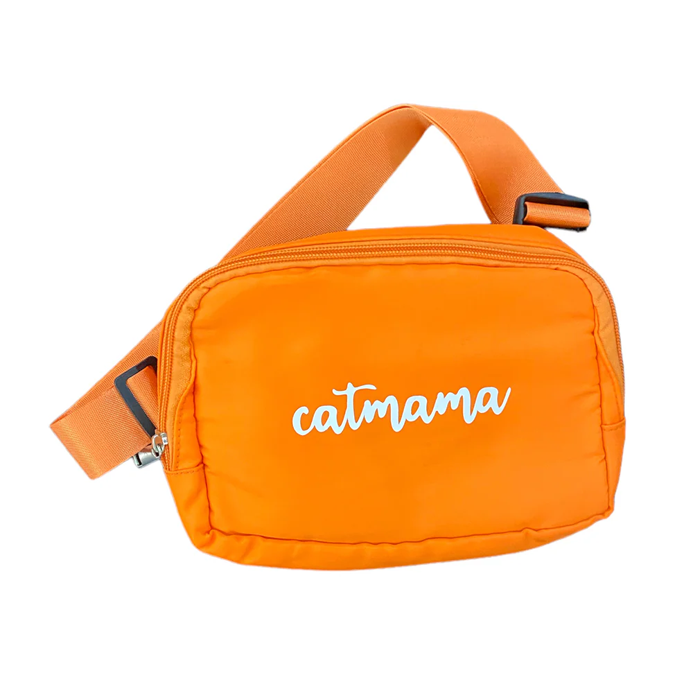 Talking Dog Club Cat Mama Waist Pouch Carry All Tote Bag for Women (Orange) - Image 2