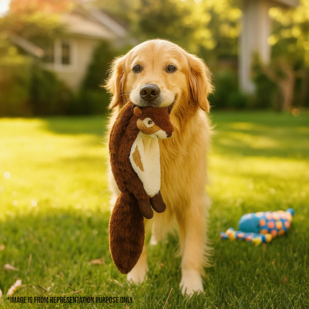 Talking Dog Club Chipmunk Stuffless Plush Toy for Dogs (Brown) - Image 5