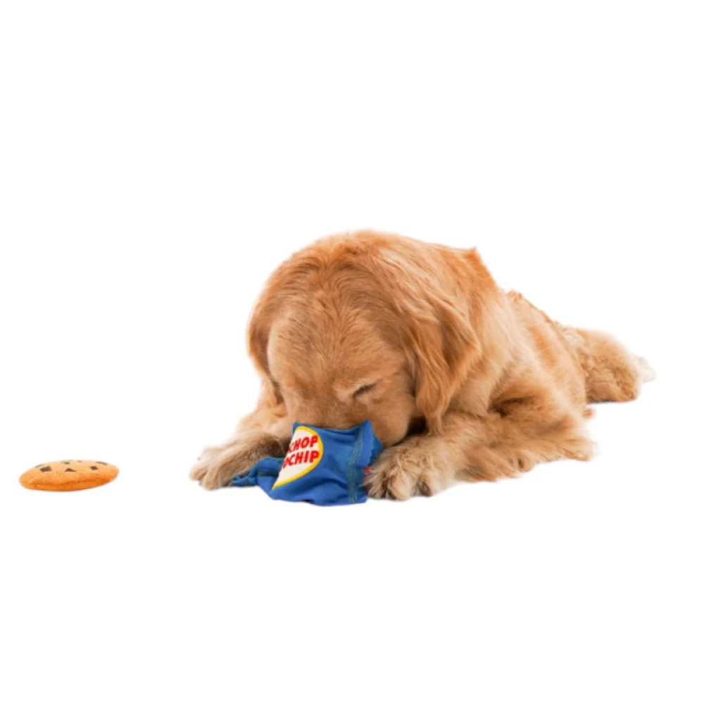 Talking Dog Club Chocolate Chip Cookie Interactive Plush Toy for Dogs (Blue) - Image 3