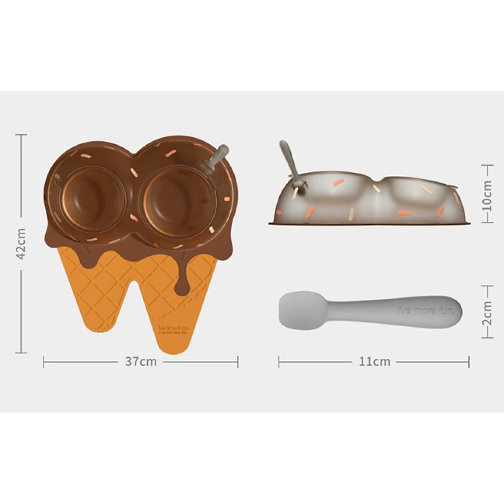 Talking Dog Club Chocolate Ice Cream Bowl for Cats (Brown) - Image 3