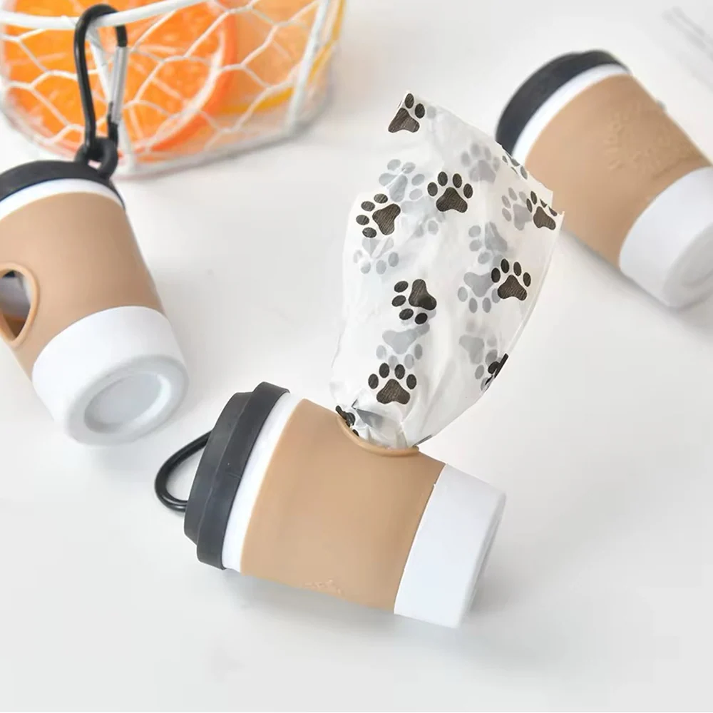 Talking Dog Club Coffee Cup Poop Bag Holder for Dogs and Cats (Brown/White) - Image 6