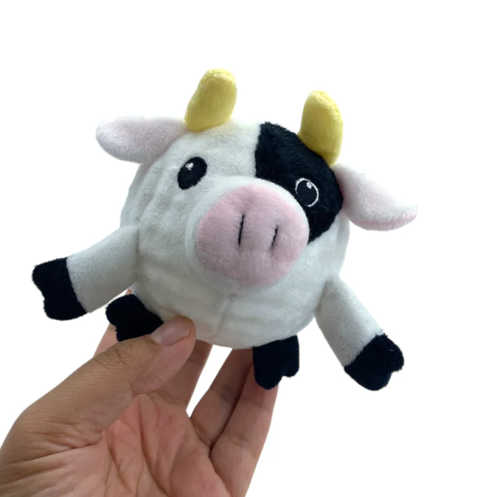 Talking Dog Club Cow Happy Bouncer Plush Ball Toy for Dogs (White) - Image 3